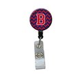 Carolines Treasures Letter B Chevron Yale Blue and Crimson Retractable Badge Reel CJ1054-BBR